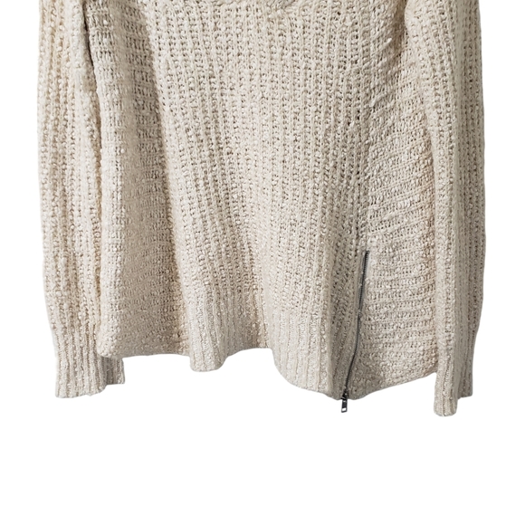 Anthropologie Moth Cotton Wool Alpaca Blend Chunky V-Neck Sweater Sz Medium - Picture 3 of 15